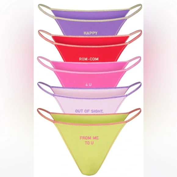 NWT Skims Cotton Jersey String Bikini 5-Pack - Picture 2 of 5